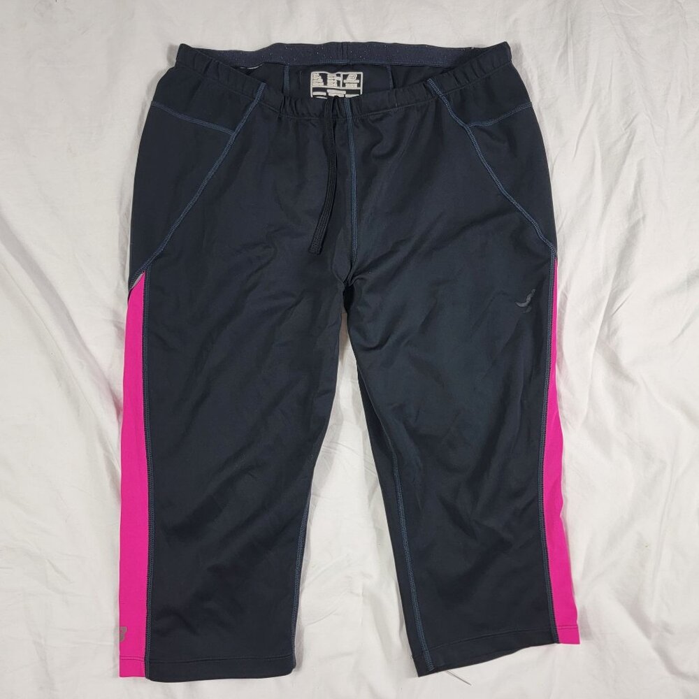 New Balance Womens XL Black Pink Capri Pants Breast Cancer Awareness Athletic